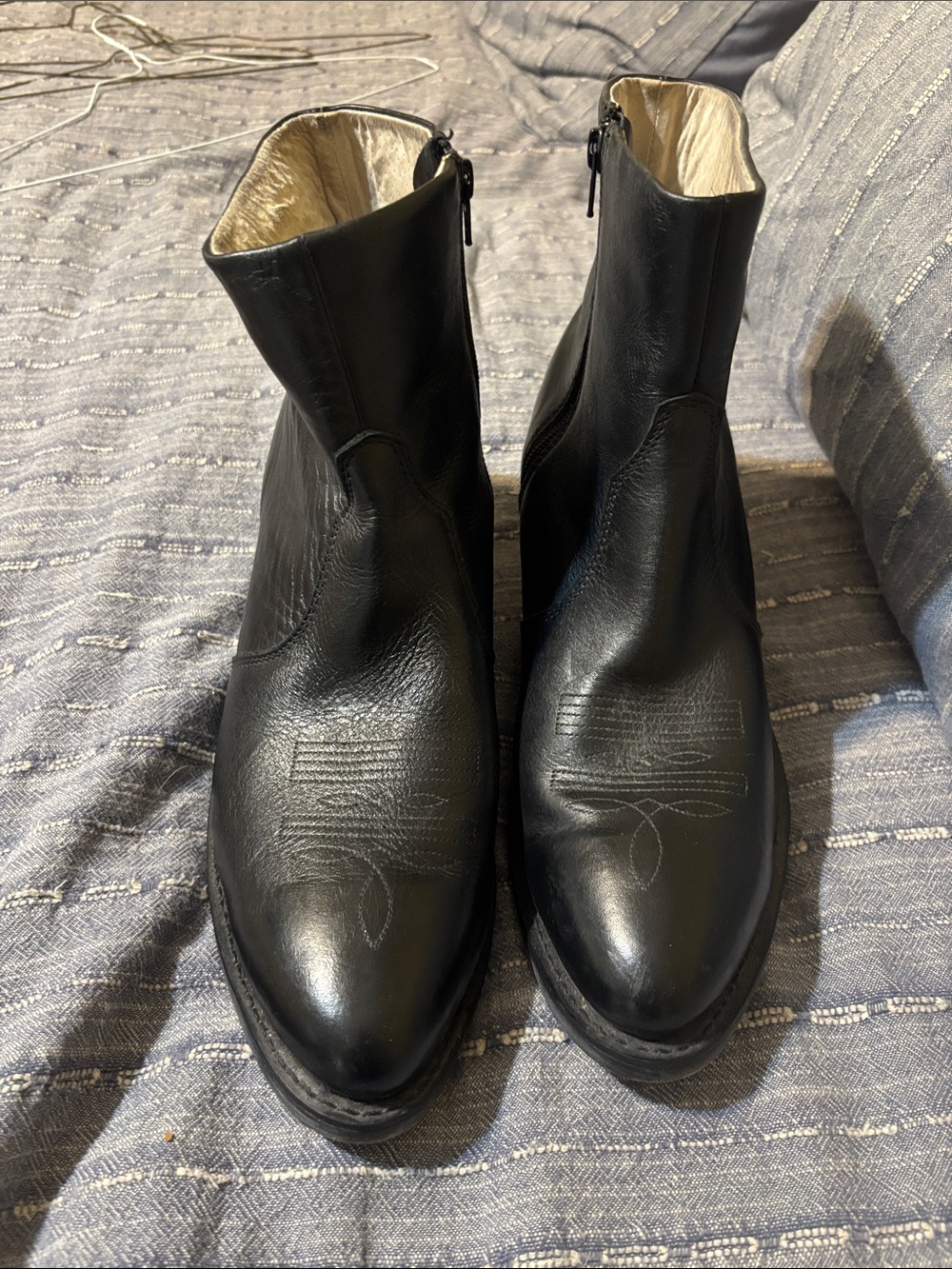 Durango Black Leather Zip Shaft Boots